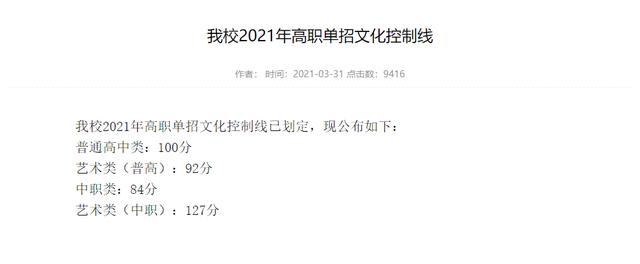 2021年高職單招分數線(2021年河北省高職單招分數線)